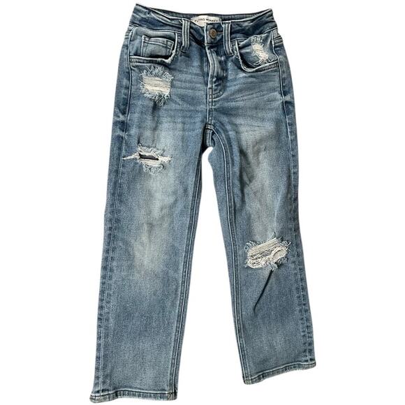 FLYING MONKEY Youth Size 6 Distressed Jeans Light Wash Blue Great Condition - Picture 2 of 8